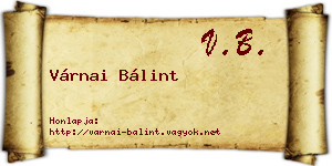 Várnai Bálint névjegykártya